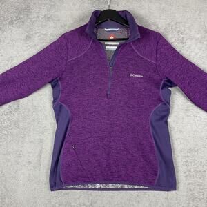 Columbia Pullover Womens Large Purple Half Zip Omni-Heat Omni-Wick Thermal Evap